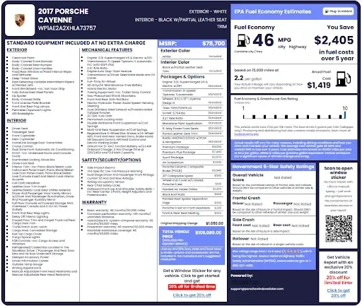 Porsche Window Sticker