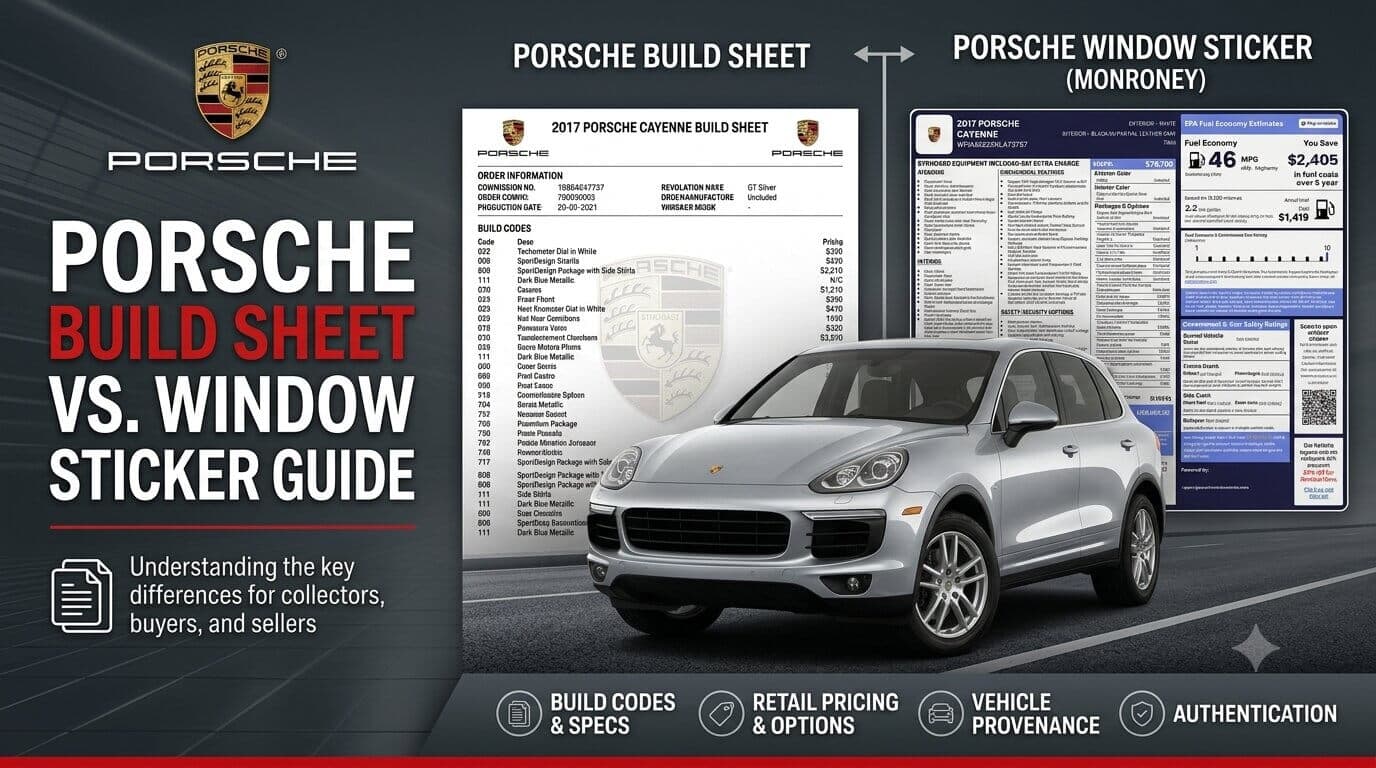 Porsche Build Sheet vs Window Sticker